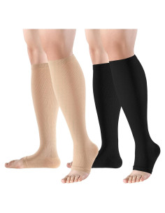 Calcetines de Compresión Bropite Punta Abierta 15-20 mmHg 2 Pares