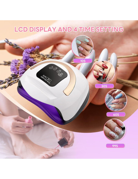 Lámpara de Uñas LED UV Timpou S1 168W Secado Rápido Lámpara de Uñas LED UV Timpou S1 168W Secado Rápido