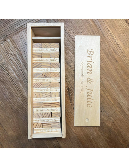 Libro de Invitados de Boda Personalizado WE Games - 54 Bloques de Madera Libro de Invitados de Boda Personalizado WE Games - 54 Bloques de Madera