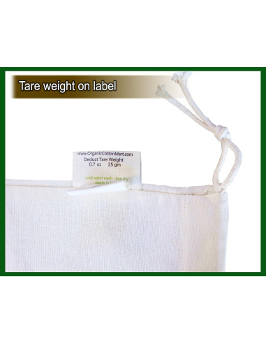 Set de 6 Bolsas Reutilizables de Algodón Orgánico - 2 Grandes, 2 Medianas, 2 Pequeñas