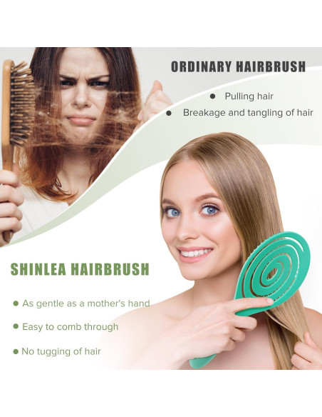 Cepillo desenredante SHINLEA verde para cabello mojado y seco Cepillo desenredante SHINLEA verde para cabello mojado y seco