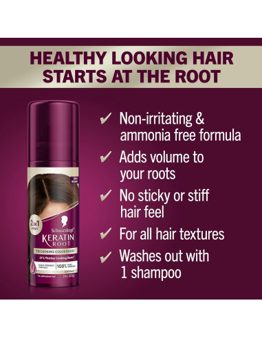 Spray Temporal de Color de Raíz Schwarzkopf 59ml Marrón Oscuro