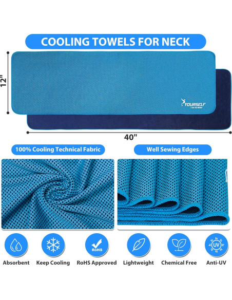 Toalla Enfriadora SYOURSELF 101.6x30.5 cm Azul Microfibra Toalla Enfriadora SYOURSELF 101.6x30.5 cm Azul Microfibra