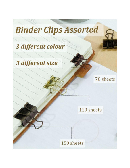 Clip de Carpeta Bronce SHAOMAN 25-Pack 2, 3 y 3.2 cm Clip de Carpeta Bronce SHAOMAN 25-Pack 2, 3 y 3.2 cm