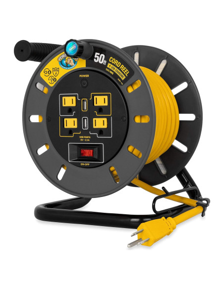Carrete de Cable de Extensión Camco 15,24m 13A 125V USB Carrete de Cable de Extensión Camco 15,24m 13A 125V USB