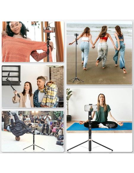 Trípode de Palos de Selfie Pperfcoo 180 cm con Control Remoto Trípode de Palos de Selfie Pperfcoo 180 cm con Control Remoto