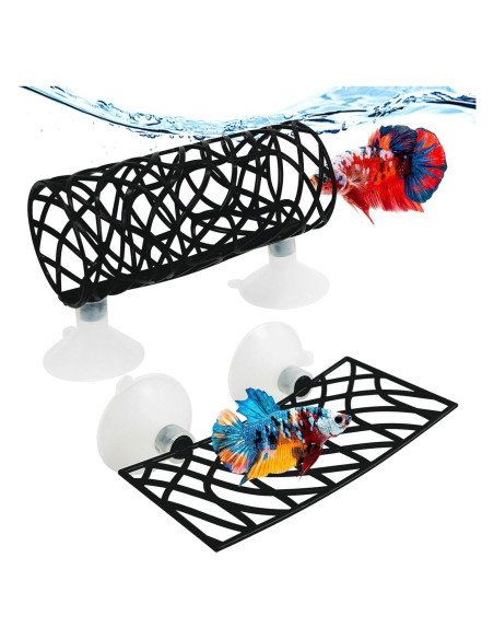 Escondite y Hamaca para Peces Betta Hamiledyi Negro 10x7cm Escondite y Hamaca para Peces Betta Hamiledyi Negro 10x7cm