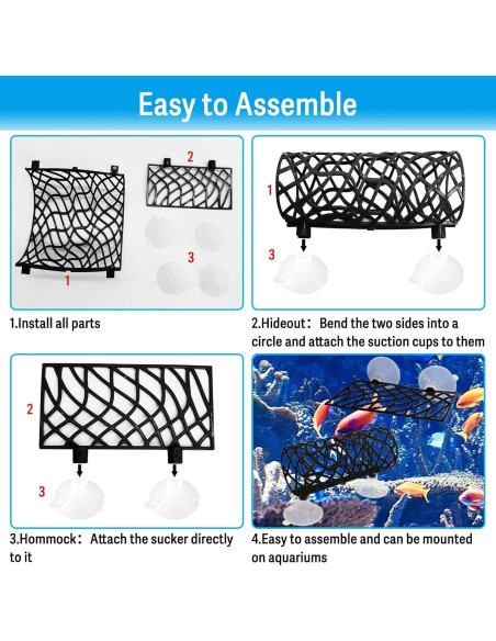 Escondite y Hamaca para Peces Betta Hamiledyi Negro 10x7cm Escondite y Hamaca para Peces Betta Hamiledyi Negro 10x7cm