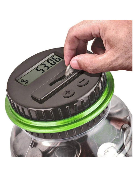 Tarro de Dinero Digital Contador Lelwoy Verde 1.8L LCD Tarro de Dinero Digital Contador Lelwoy Verde 1.8L LCD