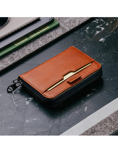 Billetera de cuero Vaultskin Mayfair con bloqueo RFID - 10.5x7.9cm