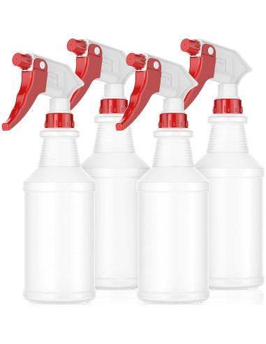 Botellas de Spray LiBa 473ml - Paquete de 4, Boquilla Ajustable