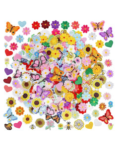 Parches de Hierro NICEVINYL 120PCS Bordados Coloridos para Ropa