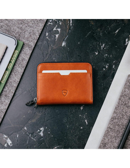 Billetera de cuero Vaultskin Mayfair con bloqueo RFID - 10.5x7.9cm Billetera de cuero Vaultskin Mayfair con bloqueo RFID - 10.5x7.9cm