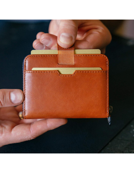 Billetera de cuero Vaultskin Mayfair con bloqueo RFID - 10.5x7.9cm Billetera de cuero Vaultskin Mayfair con bloqueo RFID - 10.5x7.9cm