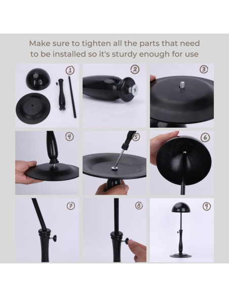 Soporte para Pelucas Lightmay Ajustable 30.48-48.26cm Metal Soporte para Pelucas Lightmay Ajustable 30.48-48.26cm Metal