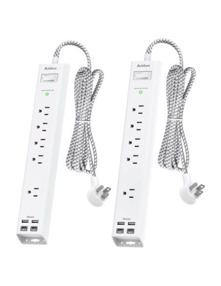 Regleta de 5 Salidas AC y 4 Puertos USB Addtam 1.52m Regleta de 5 Salidas AC y 4 Puertos USB Addtam 1.52m