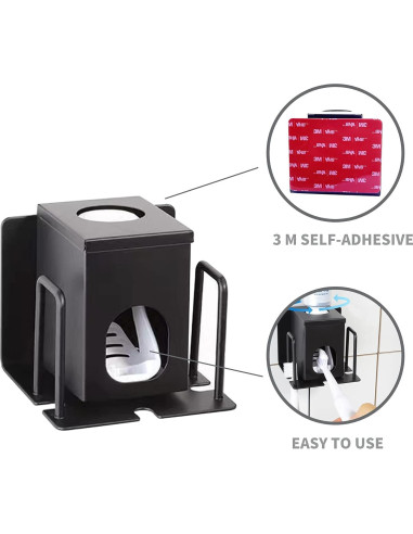 Soporte para Cepillos de Dientes HANZE con Dispensador Negro