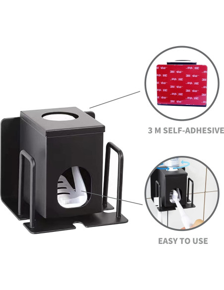 Soporte para Cepillos de Dientes HANZE con Dispensador Negro Soporte para Cepillos de Dientes HANZE con Dispensador Negro