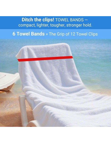 Bandas de Toalla de Playa Zacool - Paquete de 6 Colores Bandas de Toalla de Playa Zacool - Paquete de 6 Colores