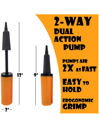 Bomba de Globo de Mano OODELZ Naranja - Kit Completo para Fiestas