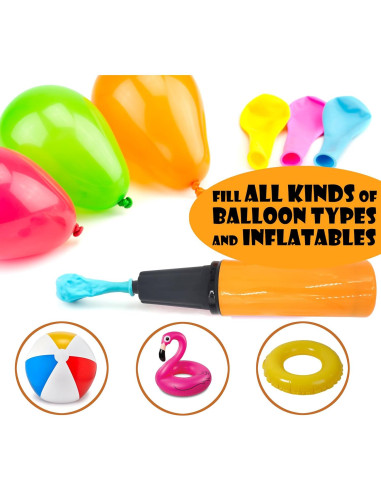 Bomba de Globo de Mano OODELZ Naranja - Kit Completo para Fiestas