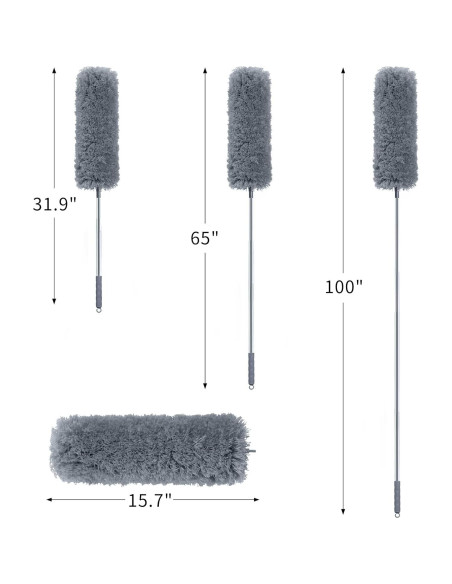 Plumero Extensible BOOMJOY de Microfibra 254 cm Gris Oscuro Plumero Extensible BOOMJOY de Microfibra 254 cm Gris Oscuro