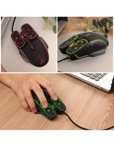Ratón óptico ergonómico Greshare GS-601 USB 7200 DPI negro