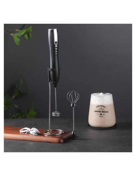 Espumador de Leche Eléctrico Rukico J-16-B Recargable 3 Velocidades Espumador de Leche Eléctrico Rukico J-16-B Recargable 3 Velocidades
