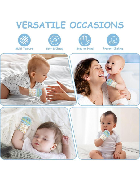 2 Mitones de Silicona para Dentición Bebés 0-12 Meses 2 Mitones de Silicona para Dentición Bebés 0-12 Meses