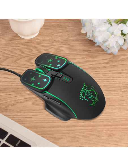 Ratón óptico ergonómico Greshare GS-601 USB 7200 DPI negro Ratón óptico ergonómico Greshare GS-601 USB 7200 DPI negro