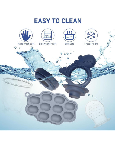 Moldes de Popsicle y Alimentador de Frutas btrfe - Silicona Azul