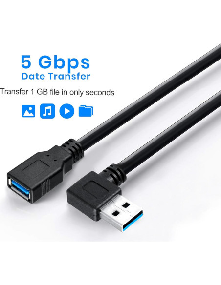 Cable Extensión USB 3.0 15cm SaiTech IT 2 Pk Ángulo Derecho Cable Extensión USB 3.0 15cm SaiTech IT 2 Pk Ángulo Derecho