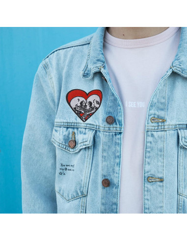 4 Parches de Planchar Joynaamn Corazón Calavera Bordados