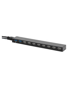 Hub USB 3.0 Amazon Basics de 10 Puertos con Adaptador CA Negro