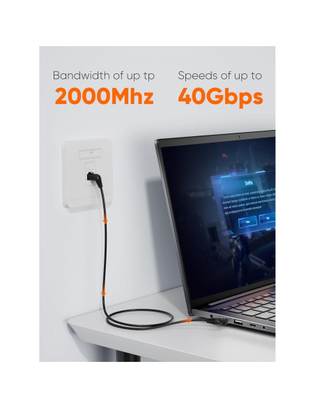 Cable Ethernet CAT8 CableCreation 0.25m 40Gbps RJ45 Blindado Cable Ethernet CAT8 CableCreation 0.25m 40Gbps RJ45 Blindado
