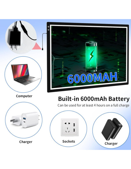 Mesa de Luz A1 LUXJOYFUL LED Recargable 6000mAh 90x60cm Mesa de Luz A1 LUXJOYFUL LED Recargable 6000mAh 90x60cm
