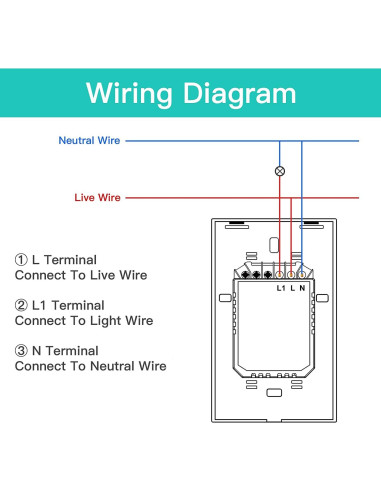 Interruptor de Luz Inteligente BSEED 1 Gang WiFi Negro