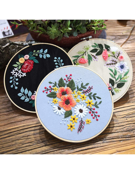 Paquete de 3 Aros de Bordado KISSBUTY 20 cm de Bambú Paquete de 3 Aros de Bordado KISSBUTY 20 cm de Bambú