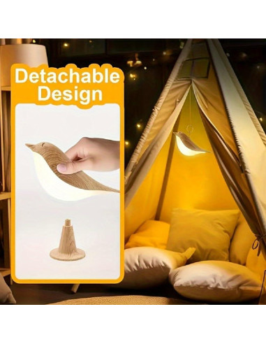 Lámpara de Mesa Cordless Bird Deogos - Luz Nocturna 3 Colores