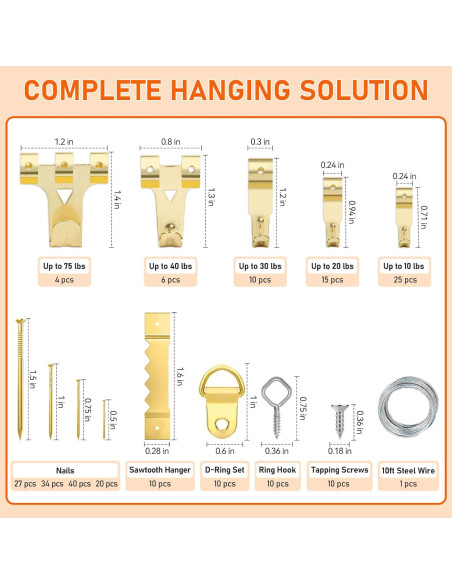 Kit de Colgar Imágenes TOYIEW 224 Piezas con Martillo y Nivel Kit de Colgar Imágenes TOYIEW 224 Piezas con Martillo y Nivel