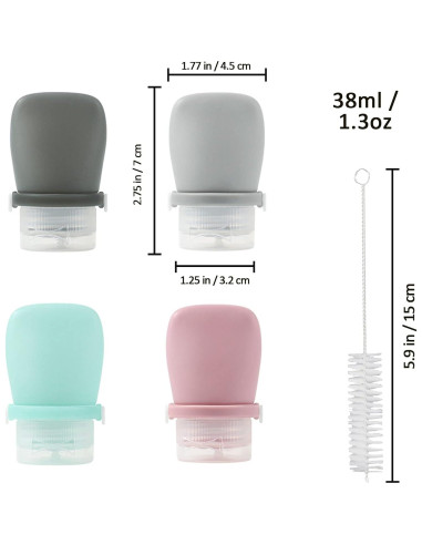 4 Botellas de Aderezo a Presión TACYKIBD 38ml Silicona