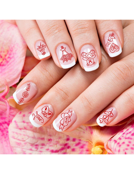 Kit de Placas de Estampado de Uñas Whaline 6 Pcs San Valentín y San Patricio Kit de Placas de Estampado de Uñas Whaline 6 Pcs San Valentín y San Patricio