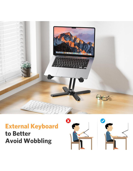 Soporte para Laptop OMOTON Rotatorio 360 Ergonómico Negro Soporte para Laptop OMOTON Rotatorio 360 Ergonómico Negro