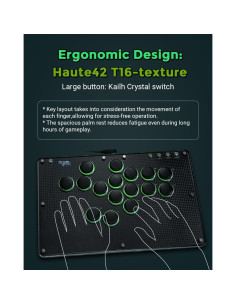 Controlador de Arcade JZW-Shop T16 Textura Negro - Turbo, RGB 2