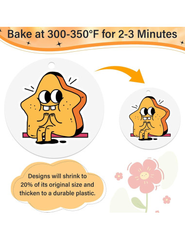 Kit de Hojas de Plástico Shrinky Flasoo 87 Piezas para Manualidades
