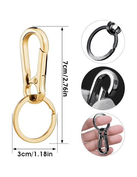8 Piezas Llavero de Metal Sugiury con Clips y Ganchos 8 Piezas Llavero de Metal Sugiury con Clips y Ganchos