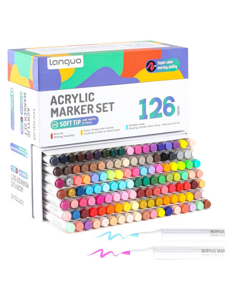 Set de 126 Marcadores de Pintura Acrílica Languo - Multicolor Set de 126 Marcadores de Pintura Acrílica Languo - Multicolor