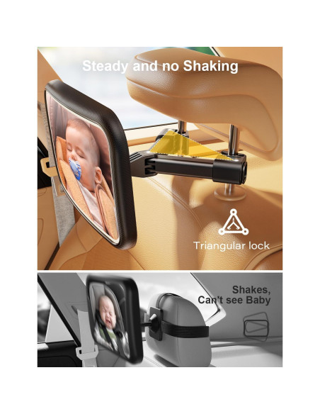 Espejo de Coche para Bebé TAZENI con Luz 2000mAh y Control Remoto Espejo de Coche para Bebé TAZENI con Luz 2000mAh y Control Remoto