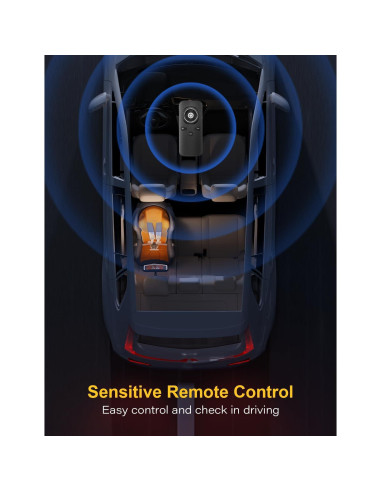 Espejo de Coche para Bebé TAZENI con Luz 2000mAh y Control Remoto