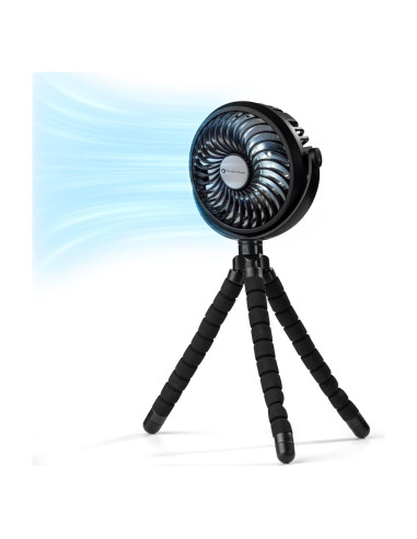 Ventilador Portátil Recargable Comfort Zone MTD08-BLK 10cm 3 Velocidades